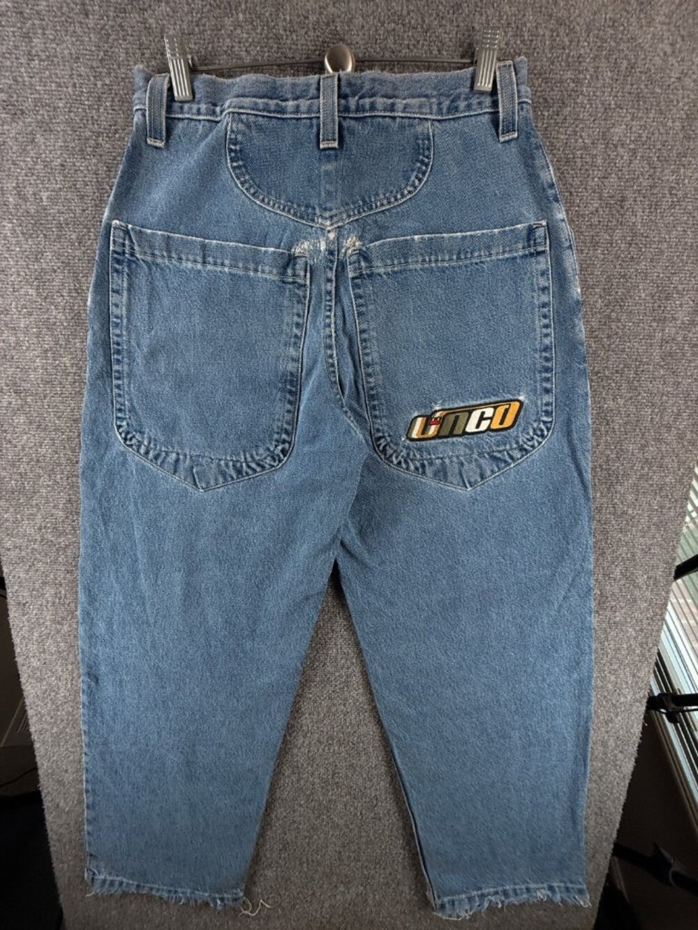 JNCO Jeans Classic 20# Denim Blue 32x32 Y2K Low Down USA Made Logo ACTL 30X30